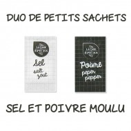 Duo de Petits Sachets de Sel et Poivre Moulu