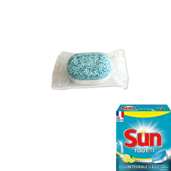 Pastille lave-vaisselle à l'unité SUN Citron Une pastille de nettoyage  puissante