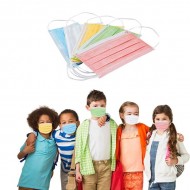 Masques Enfant en Couleurs Bleu, Vert, Jaune, Rose et Blanc