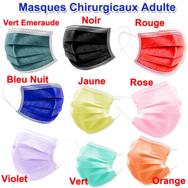 Masque Chirurgical à l'unité Matière : tissu non-tissé doux pour