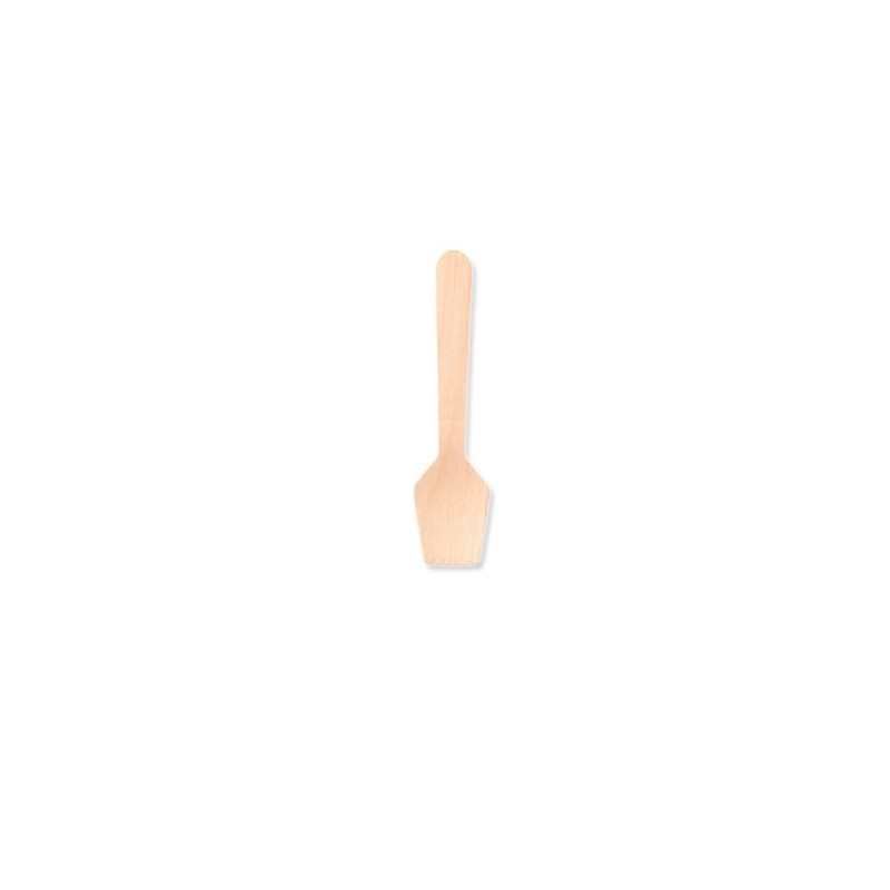 Petite cuillère à glace en bois 9.3 cm - pack de 100 unités