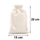 Sac de rangement toilette en tissu en pur coton 15x20cm