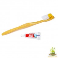 Brosse à dents avec tube dentifrice de voyage