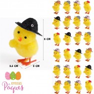Mini-Poussin aux chapeaux décoration de Pâques
