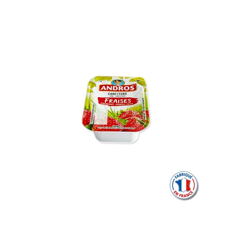 Barquette de confiture et gelées individuelle 30gr. VALADE Barquette de  confiture riches en fruits.