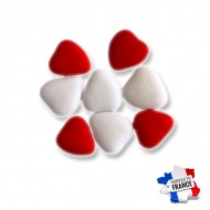 Sachet de Dragées Coeur Rouge et Blanc 25gr.