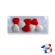 Sachet de Dragées Coeur Rouge et Blanc 25gr.