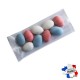 Sachet de Dragées guimauve-chocolat Bleu Blanc Rose 30gr.