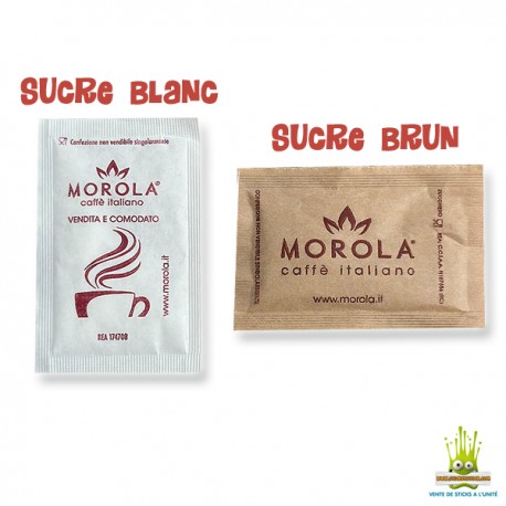 Sachet de Sucre Blanc et Sachet de Sucre Brun Morola