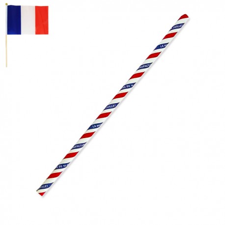 Paille en papier Tricolore la Manufacture du 14 juillet