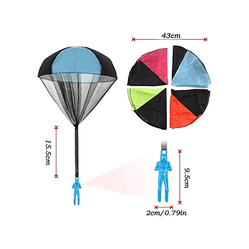 Jouet parachute à Lancer Jeu de plein air Jouets de parachute en tissu  léger, attachés à un personnage en plastique.