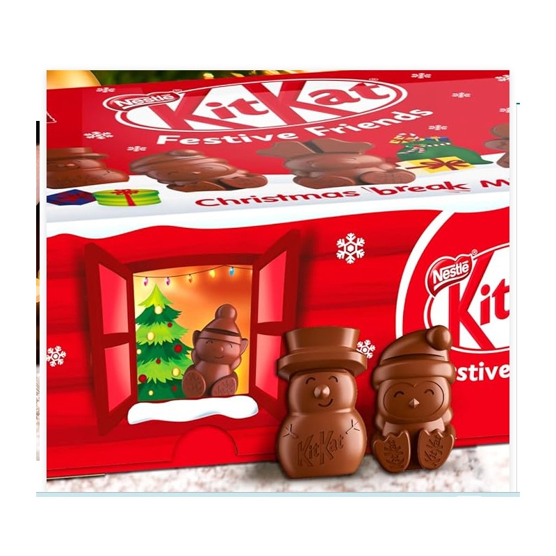 Sachet figurines de Chocolat au lait KIT KAT pour Noël Mini