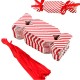 Boîtes en Forme de Bonbons en Papier Rouge à Rayures avec Ruban – Cadeaux de Fête Festifs