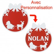 Boule de Noël Traîneau du Père Noël – Prénom Personnalisable