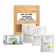 Kit Voyageur Toilette Individuel – Savon, Gel Douche, Shampooing – Kit Hygiène Location Saisonnière