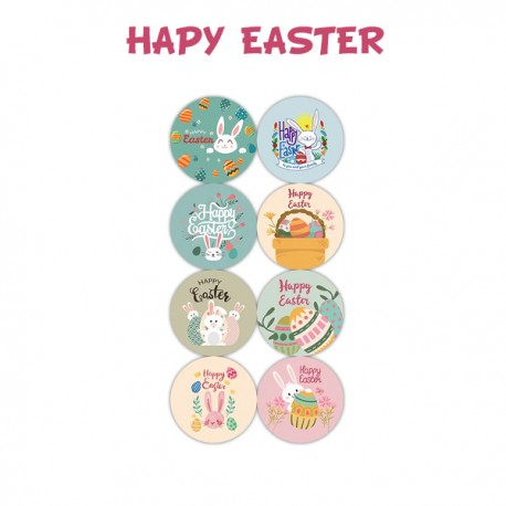 Autocollants de Pâques – Lapins vintage ou Joyeuses Pâques