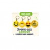 3 porte clés Smileys OFFERT