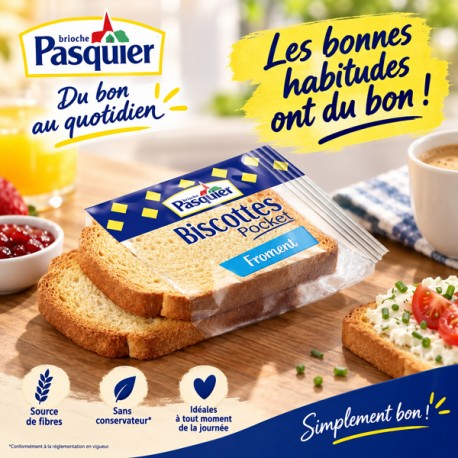Biscottes Pocket au Froment Pasquier – Format individuel