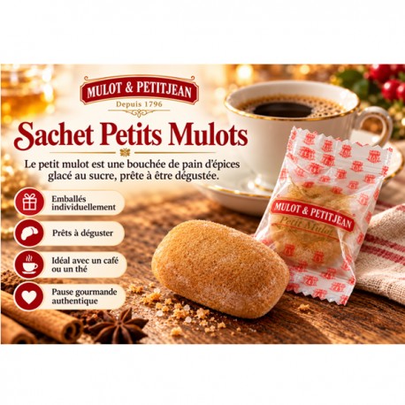 Sachet Petit Mulot – Pain d’épices glacé au sucre emballé individuellement