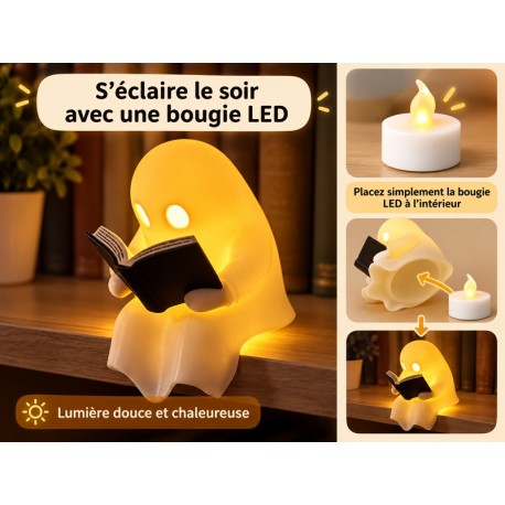 Petit Fantôme Lecteur Lumineux – Décoration LED