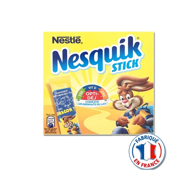 NESQUIK Chocolat en poudre en sticks individuels 20 sticks 162g pas cher 